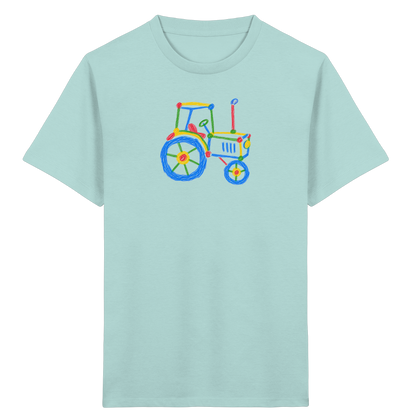 Bunter Kinder Traktor - Kinder Bio T-Shirt