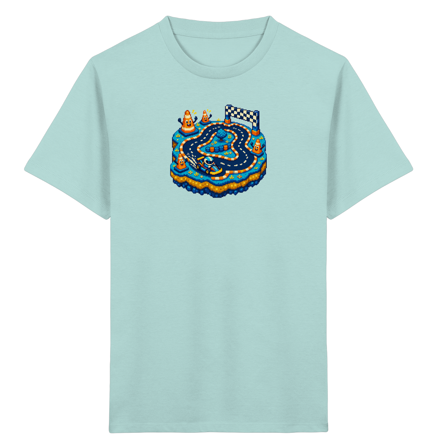Cooles Pixel Go-Kart Rennshirt - Kinder Bio T-Shirt