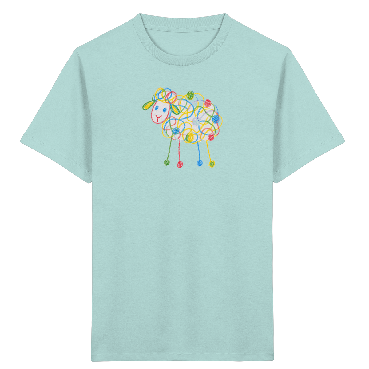 Buntes Farbpunkt-Schaf Shirt - Kinder Bio T-Shirt