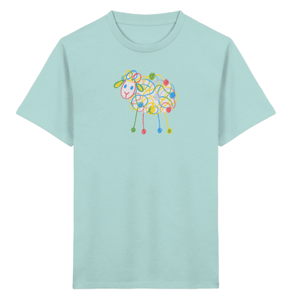 Buntes Farbpunkt-Schaf Shirt - Kinder Bio T-Shirt