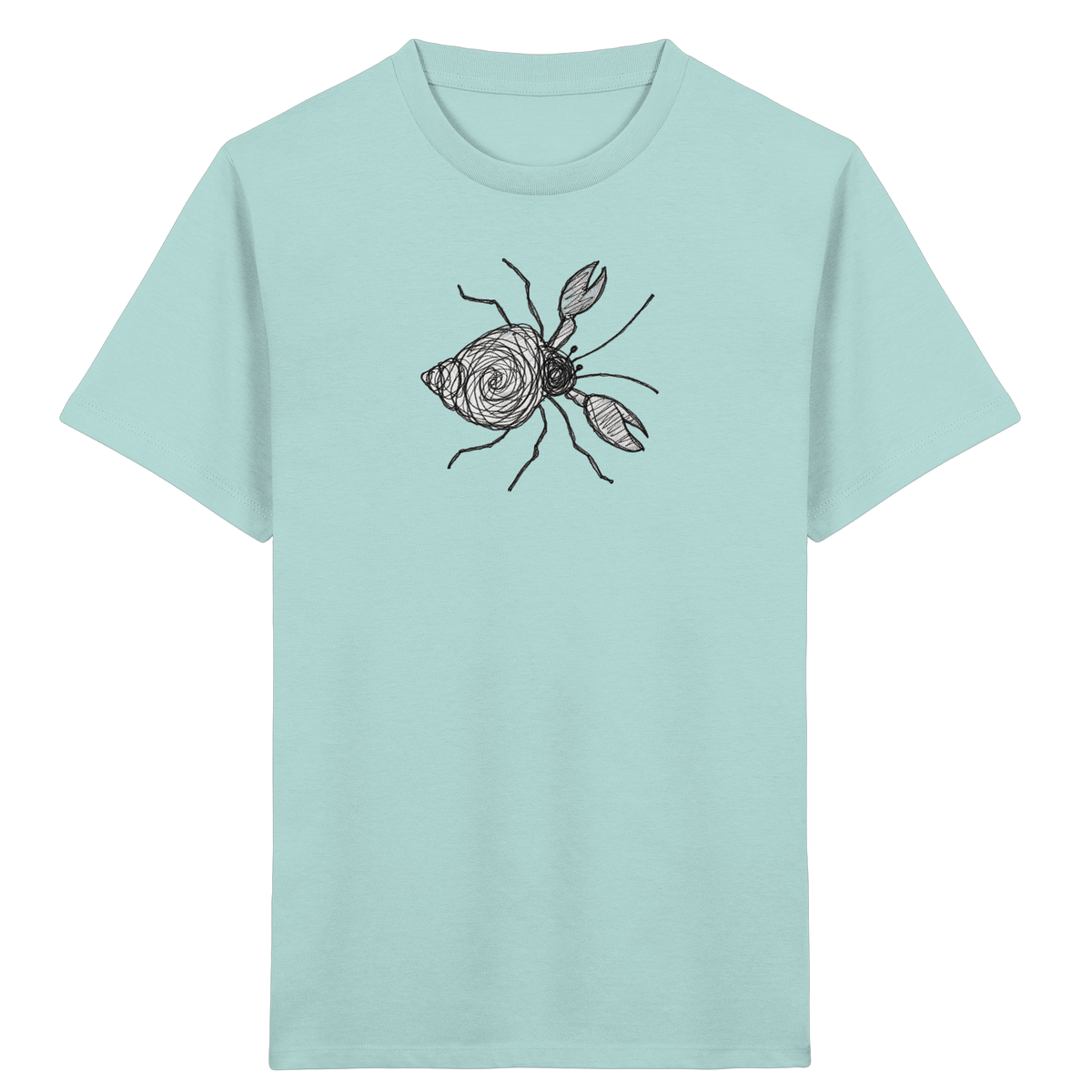 Einsiedlerkrebs von oben gezeichnet - Kinder Bio T-Shirt