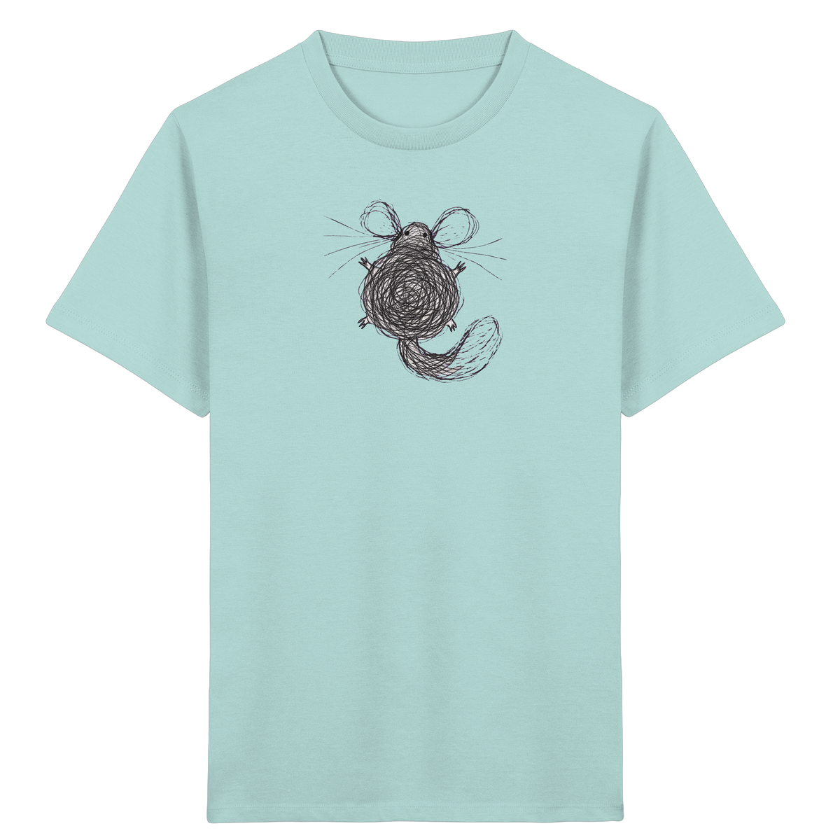 Chinchilla von oben gezeichnet - Kinder Bio T-Shirt
