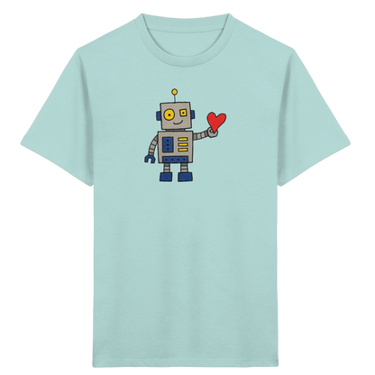 Verspieltes Roboter T-Shirt mit Herz - Kinder Bio T-Shirt