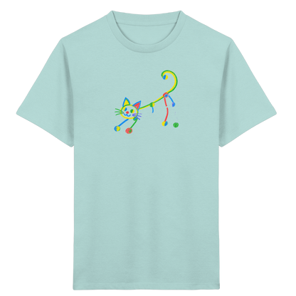 Farbpunkt Katze Kinderzeichnung - Kinder Bio T-Shirt