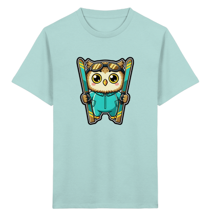 Niedliche Eule auf Skiern T-Shirt - Kinder Bio T-Shirt