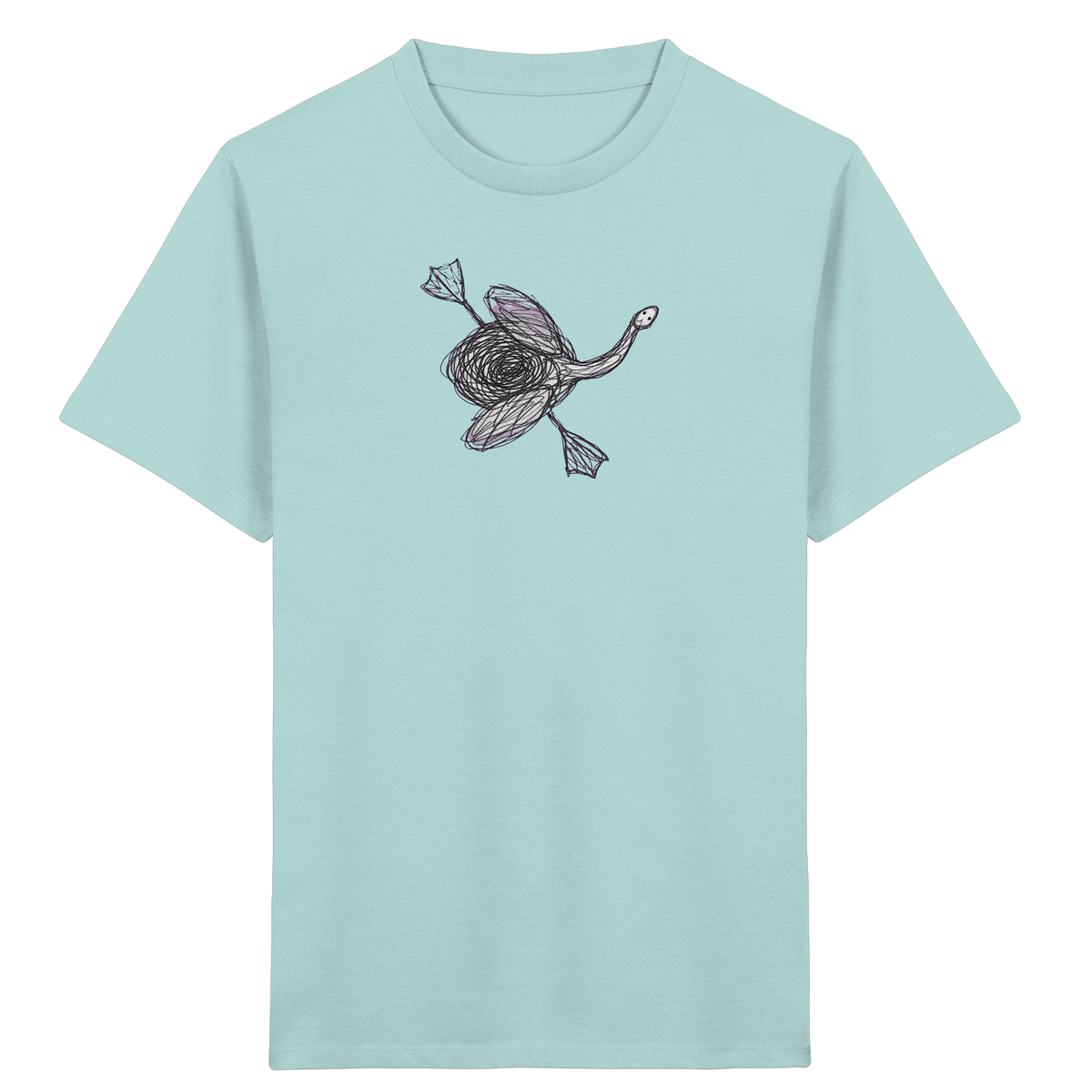 Schwan von oben Kritzelmotiv - Kinder Bio T-Shirt