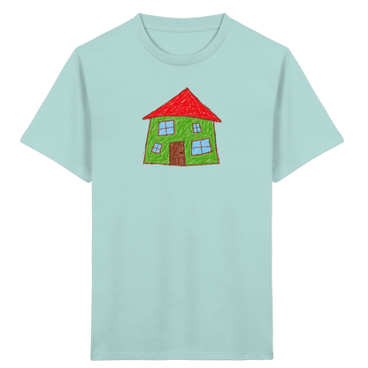 Grünes Haus mit vier Fenstern - Kinder Bio T-Shirt