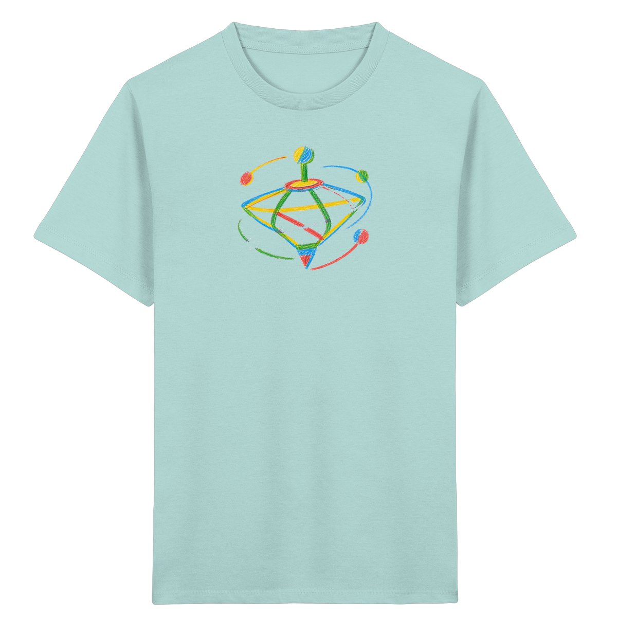 Bunter Farbpunkt Kreisel - Kinder Bio T-Shirt