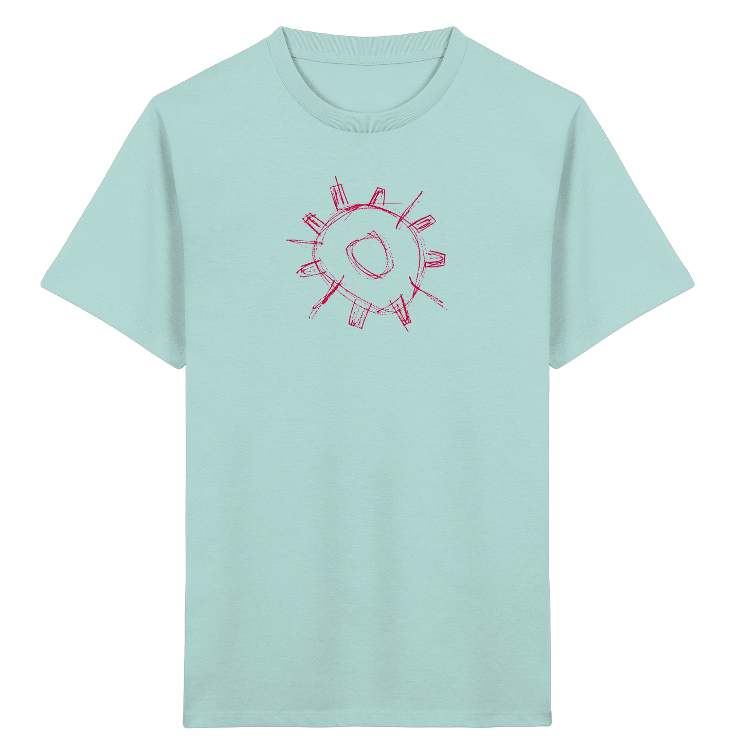 Karminrotes Zackenrad Kinder T-Shirt - Kinder Bio T-Shirt