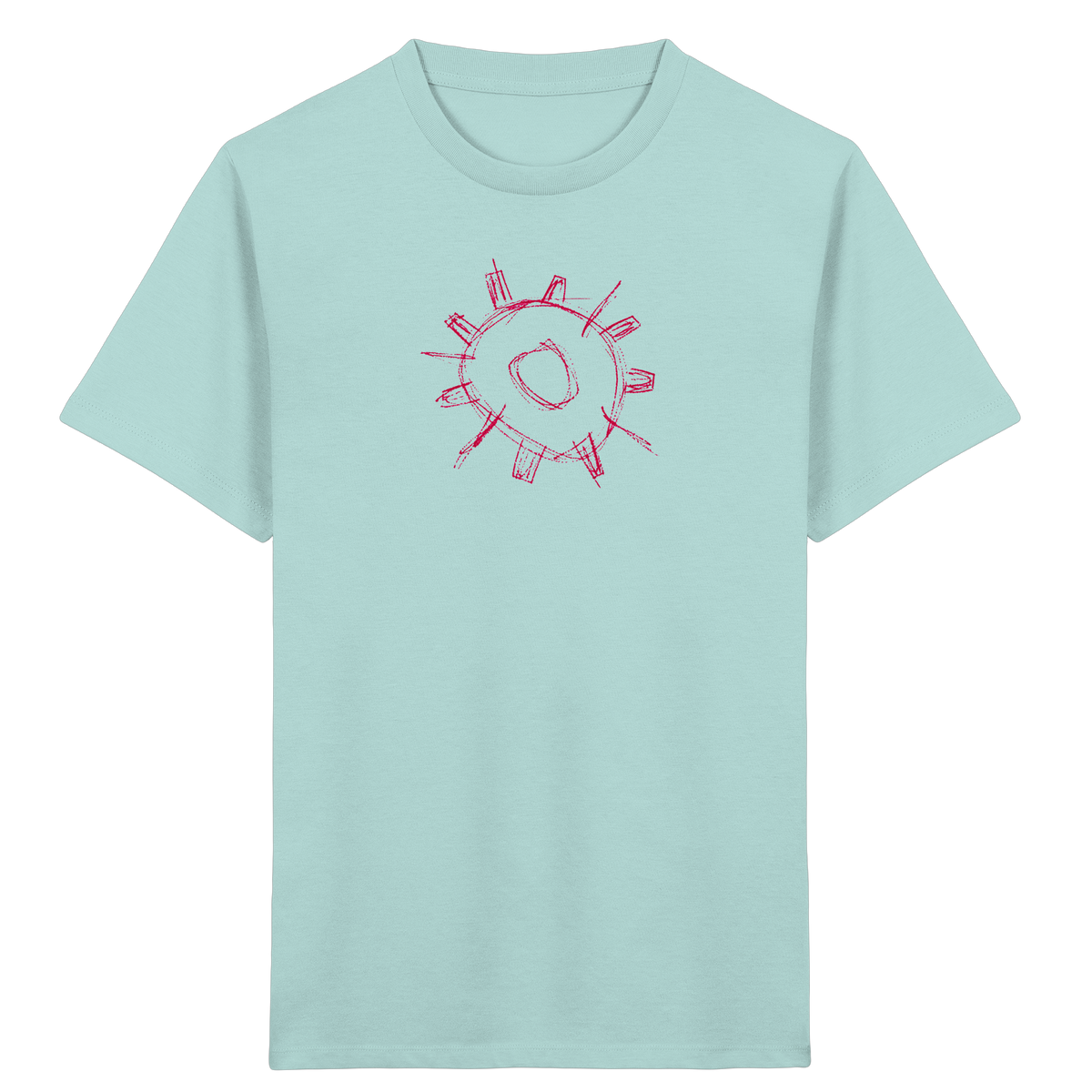 Karminrotes Zackenrad Kinder T-Shirt - Kinder Bio T-Shirt