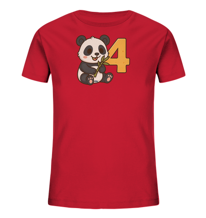 Bambus-Panda feiert die Vier Motiv auf Kinder T-Shirt