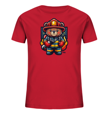 Kinder-T-Shirt mit Bär in Feuerwehrmontur