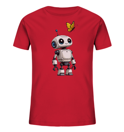 Kinder T-Shirt mit kleinem Roboter und Schmetterling
