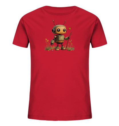 Kinder T-Shirt | Kleiner Ast-Roboter findet Freund - Kinder Bio T-Shirt