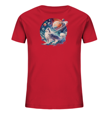 Kinder-T-Shirt mit Hund in einer Galaxie