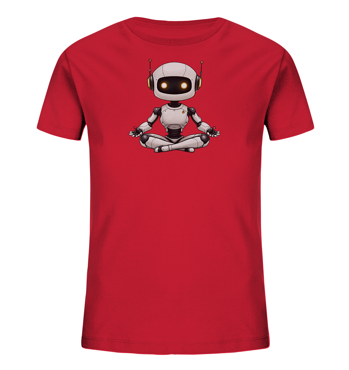 Kinder T-Shirt – Meditierender Roboter ganz ruhig