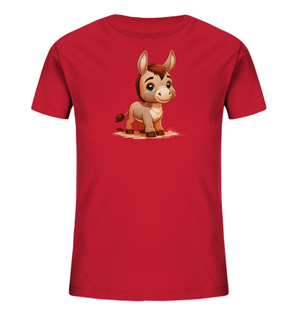 Kinder T-Shirt mit ein freundlicher Esel mit großen blauen Augen