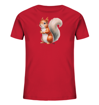 Aufrecht stehendes Eichhörnchen Motiv auf Kinder T-Shirt