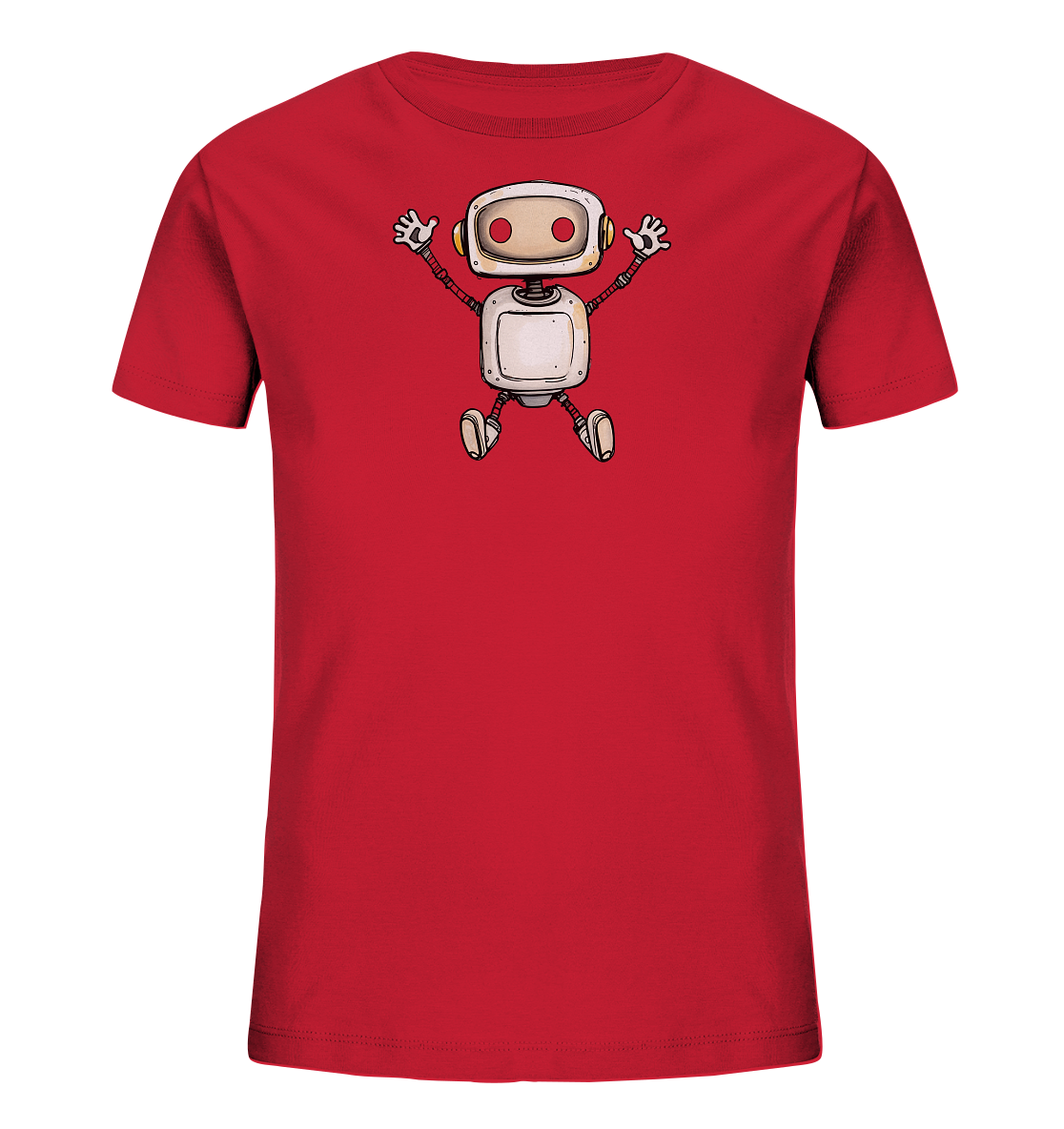 Kinder T-Shirt Roboter beim Freudensprung - Kinder Bio T-Shirt