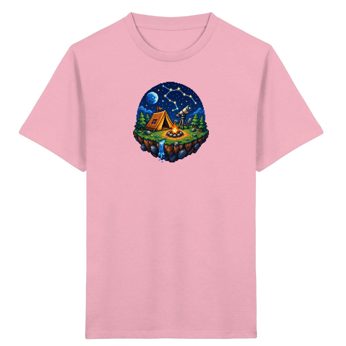 Magisches Pixel Camping Insel Abenteuer - Kinder Bio T-Shirt