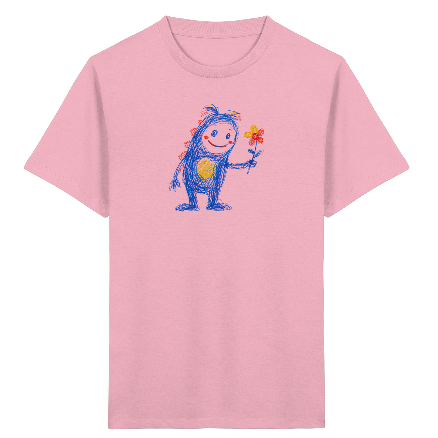 Blumenfreund Monster mit Blume - Kinder Bio T-Shirt