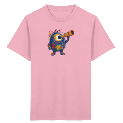Mondgucker Monster mit Teleskop - Kinder Bio T-Shirt