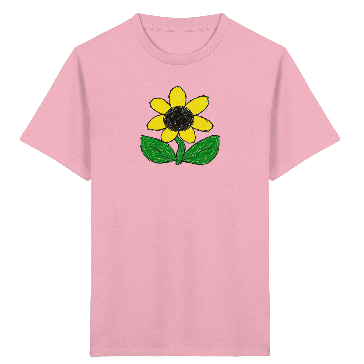Kritzel Sonnenblume Kinder Shirt - Kinder Bio T-Shirt