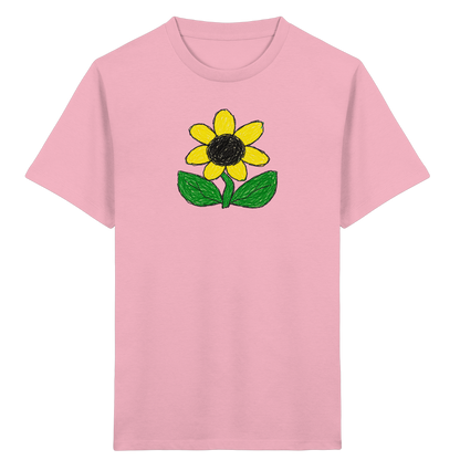 Kritzel Sonnenblume Kinder Shirt - Kinder Bio T-Shirt