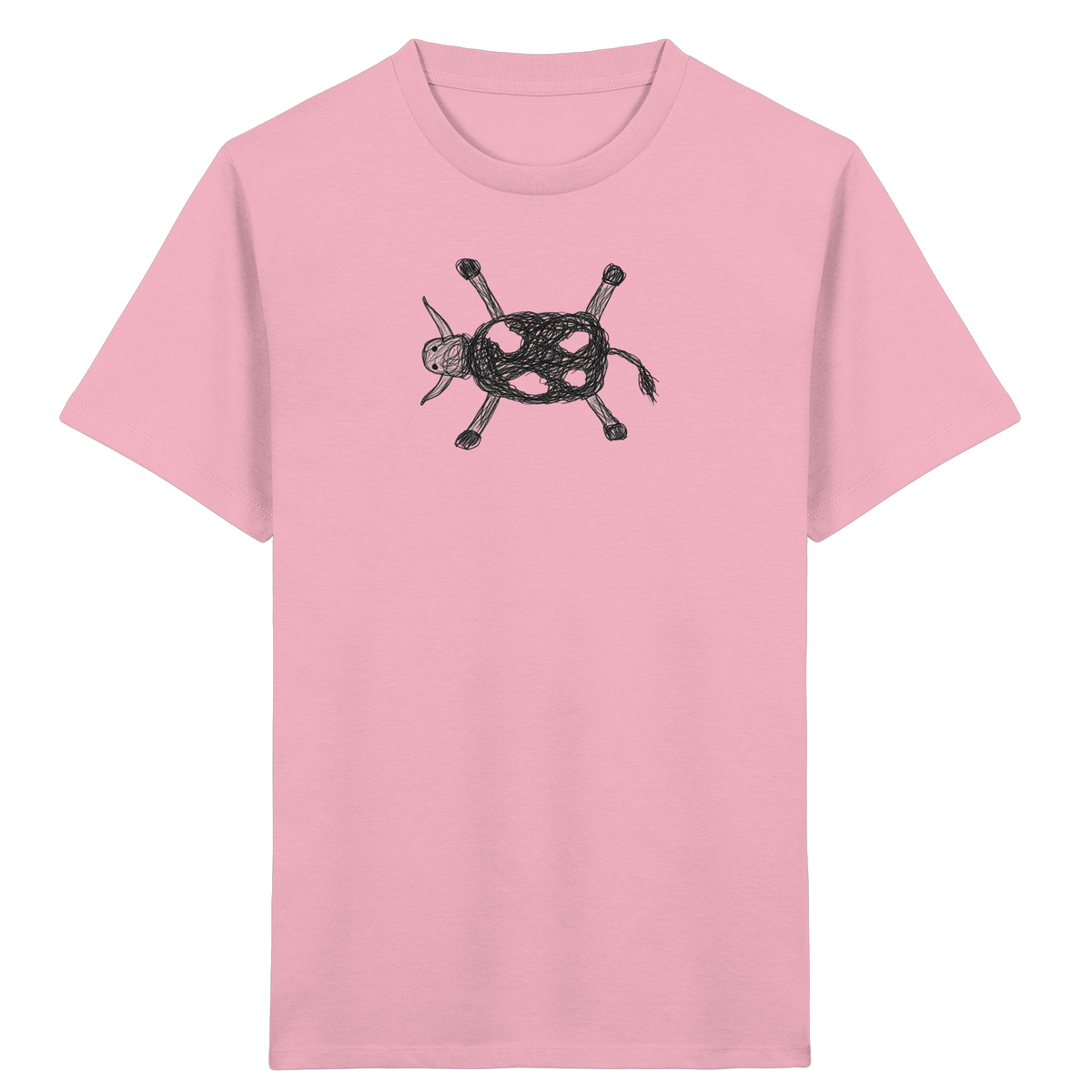 Kuh von oben gezeichnet - Kinder Bio T-Shirt