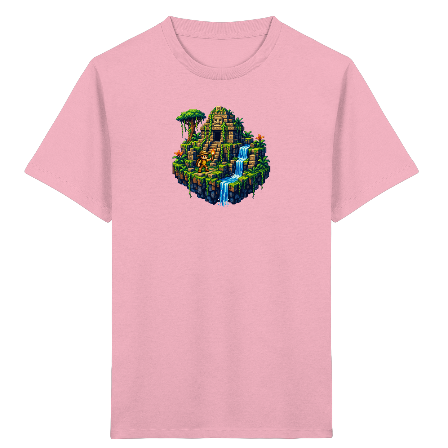 Pixel Dschungel Abenteuer Kinder T-Shirt - Kinder Bio T-Shirt