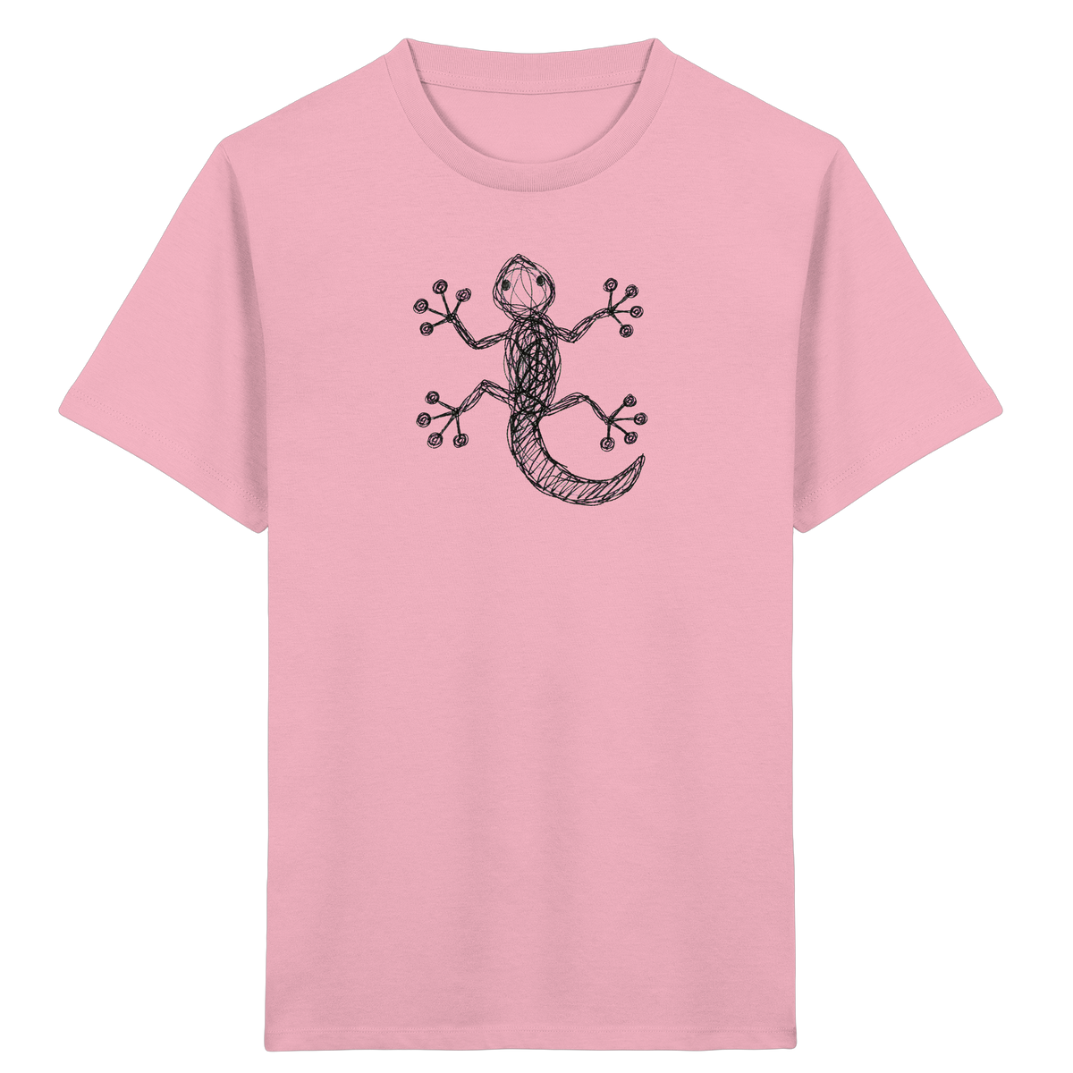 Gecko von oben gezeichnet - Kinder Bio T-Shirt