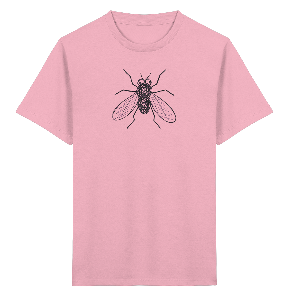 Fliege von oben gezeichnet - Kinder Bio T-Shirt