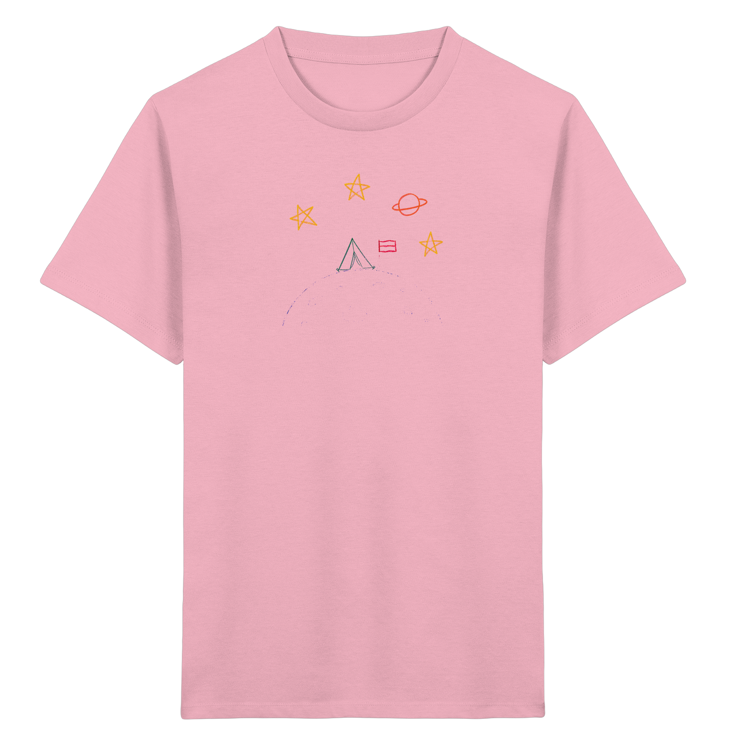 Abenteuerliches Weltraum Camping Kinder T-Shirt - Kinder Bio T-Shirt