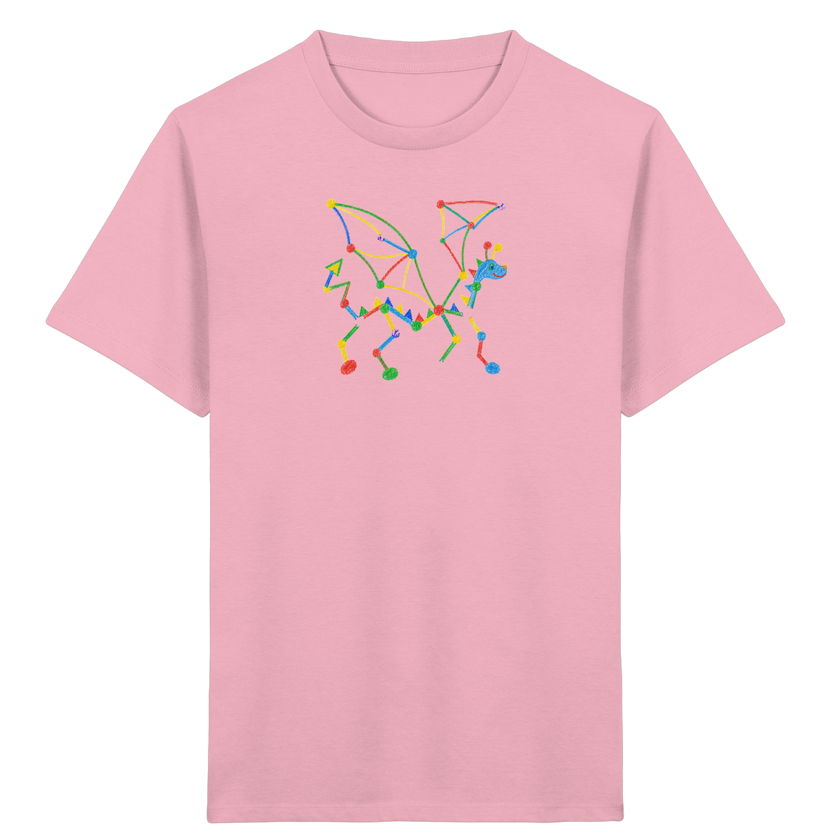 Bunter Farbpunkt Drache - Kinder Bio T-Shirt