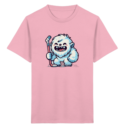 Yeti mit Eishockeyschläger Kinder T-Shirt