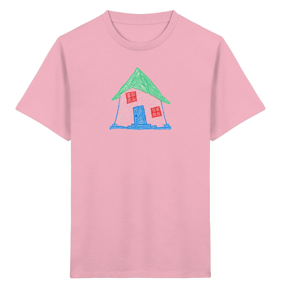 Rosa Schiefhaus Kinderzeichnung - Kinder Bio T-Shirt