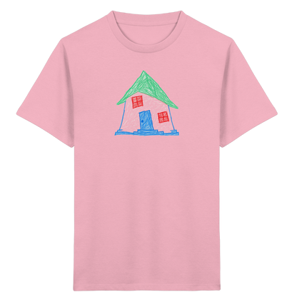 Rosa Schiefhaus Kinderzeichnung - Kinder Bio T-Shirt