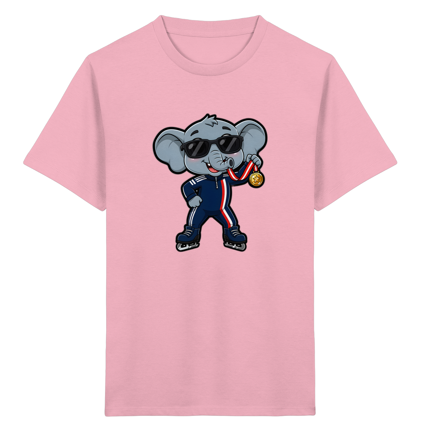 Eislaufender Elefant: Cooles T-Shirt für Kinder - Kinder Bio T-Shirt