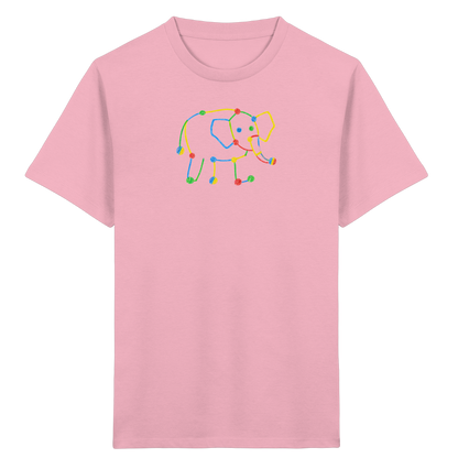 Farbpunkt Elefant Kinderzeichnung - Kinder Bio T-Shirt