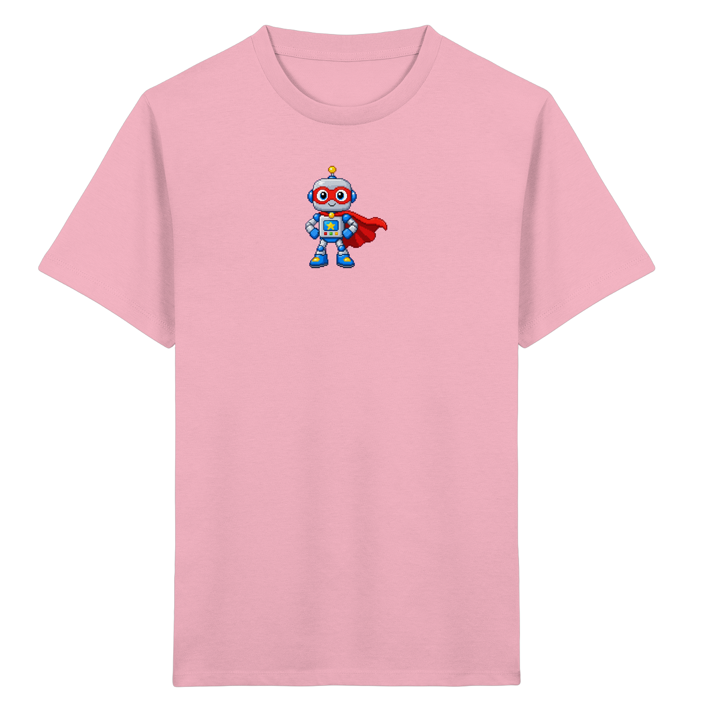 Pixel-Roboter Superhelden-Shirt: Freundliches Design - Kinder T-Shirt