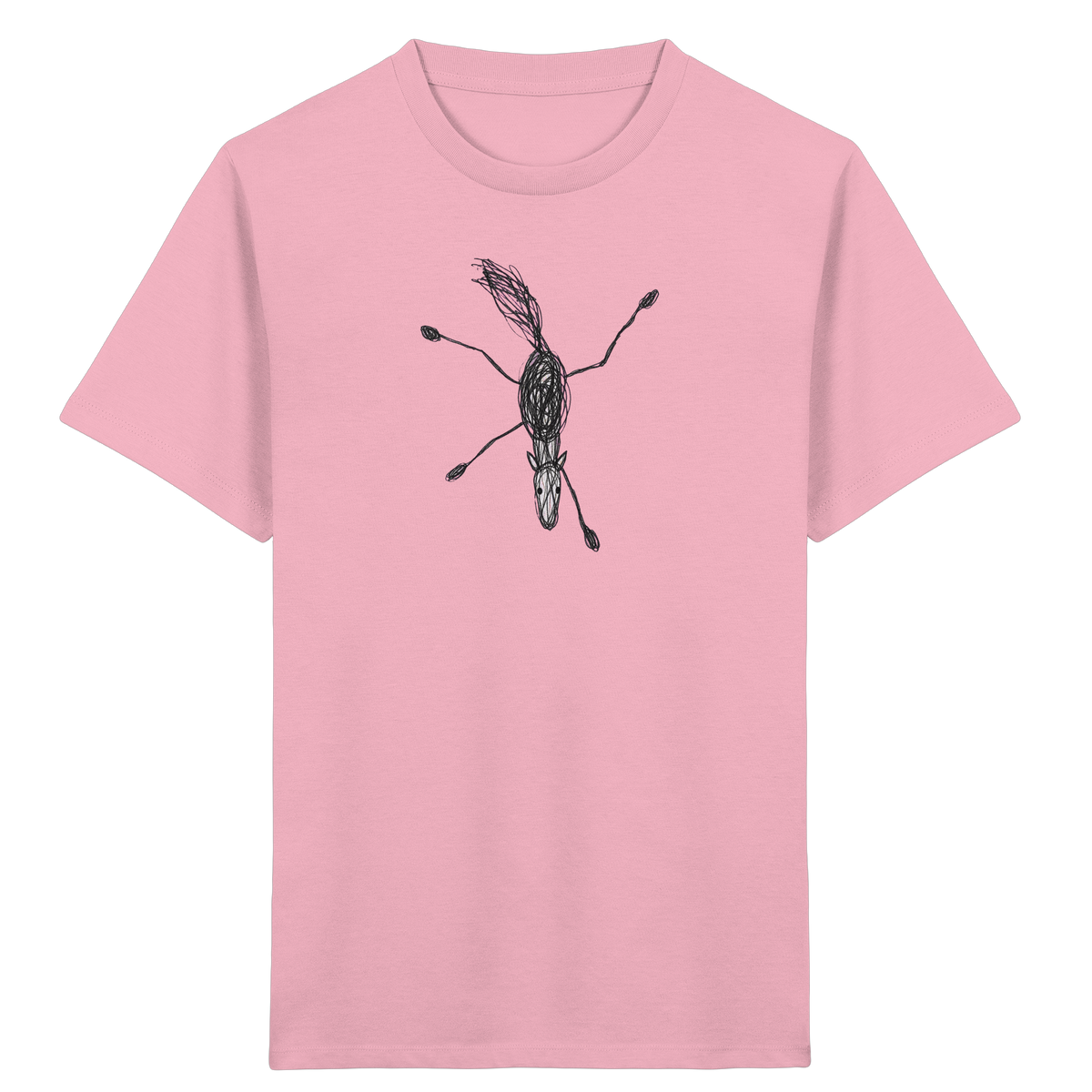 Pferd von oben gezeichnet - Kinder Bio T-Shirt
