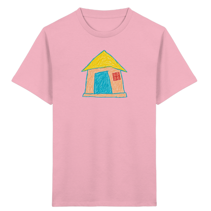 Pfirsichfarbenes Türhaus für Kinder - Kinder Bio T-Shirt
