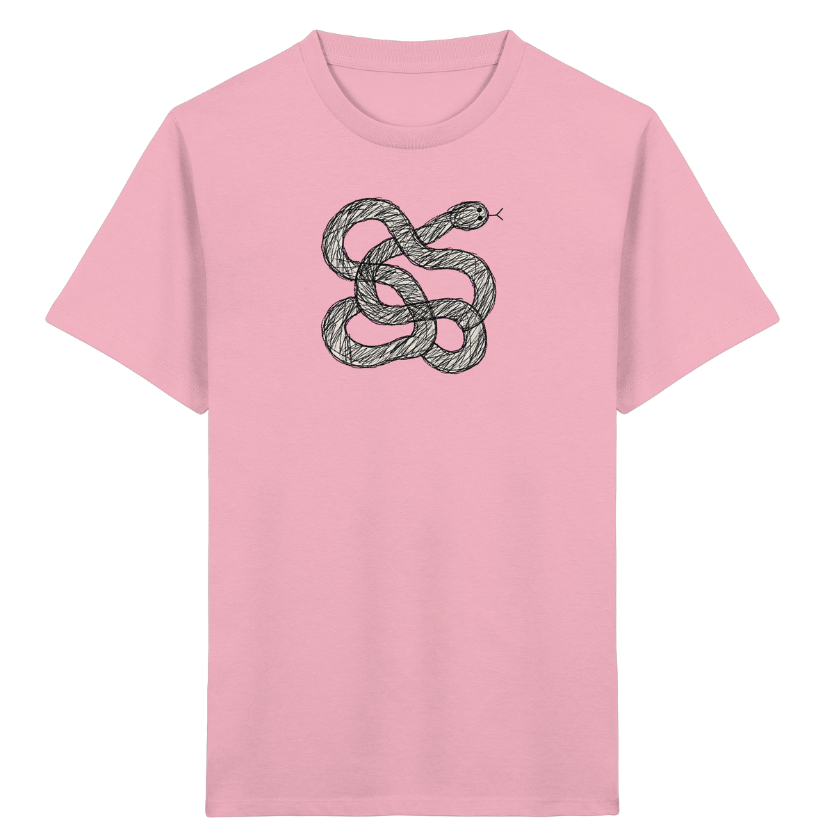 Schlange von oben gezeichnet - Kinder Bio T-Shirt