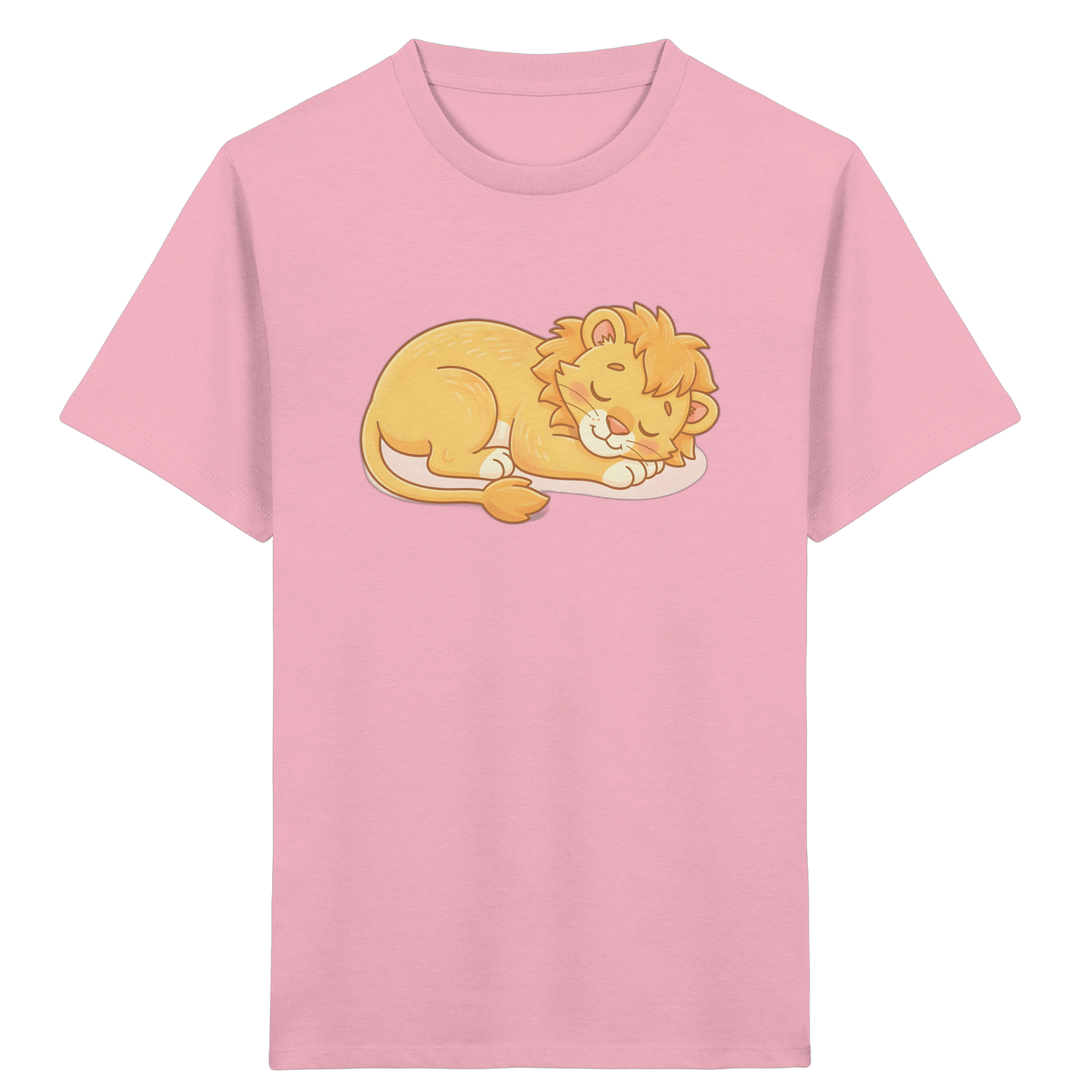 Kinder T-Shirt Schlafender Loewe - Cotton Pink
