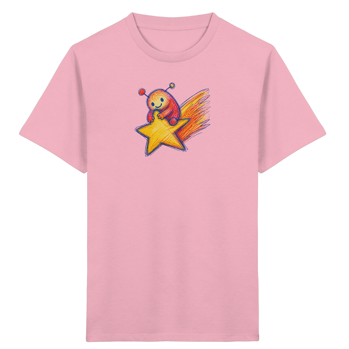 Kleines Monster auf Sternschnuppe - Kinder Bio T-Shirt