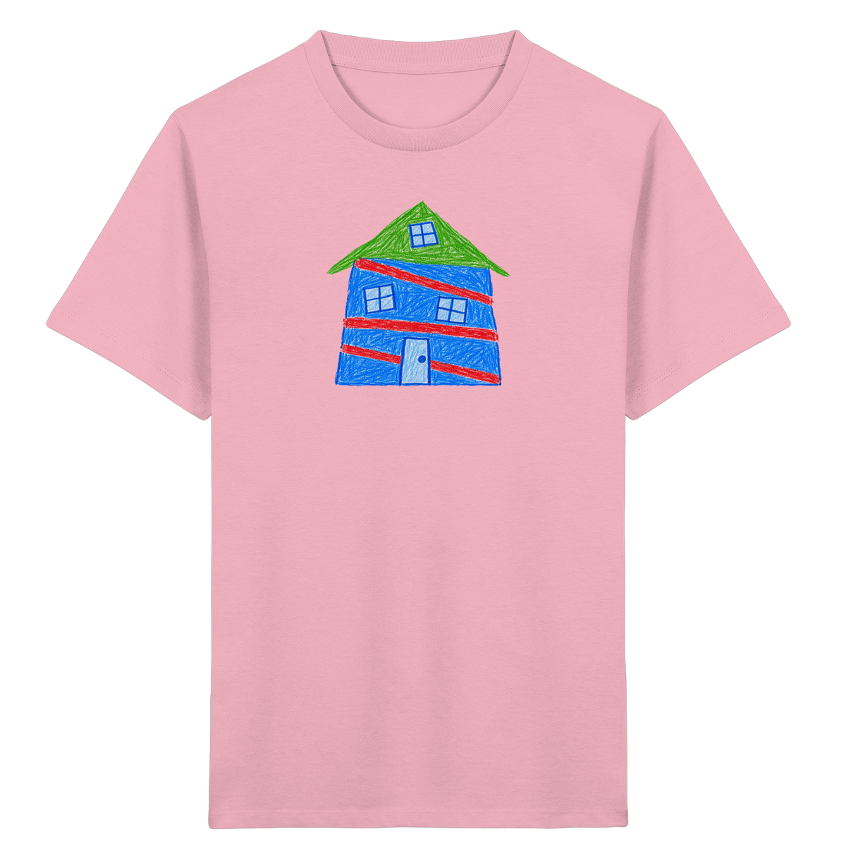 Blaues Balkenhaus Kinder T-Shirt - Kinder Bio T-Shirt