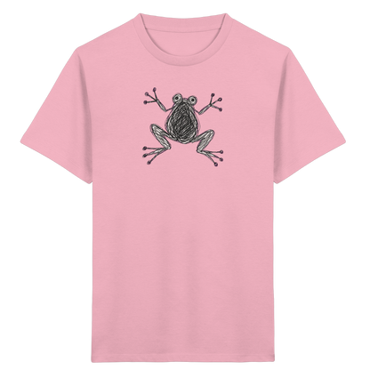 Frosch von oben Kinderzeichnung - Kinder Bio T-Shirt