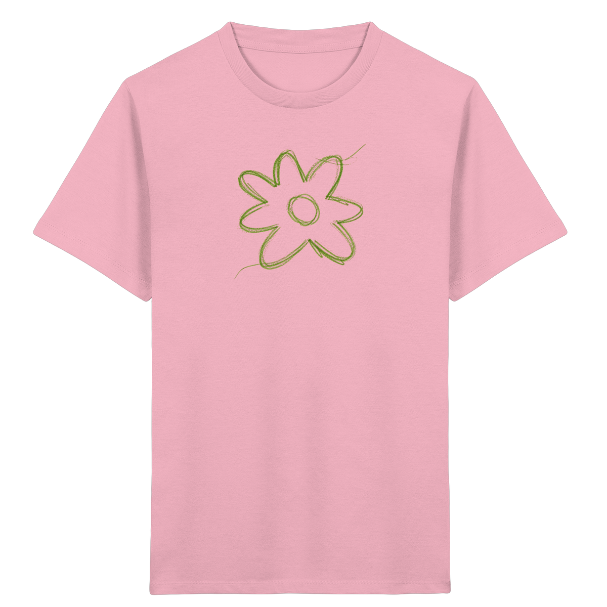 Grüne Zackenblume Kinder Shirt - Kinder Bio T-Shirt