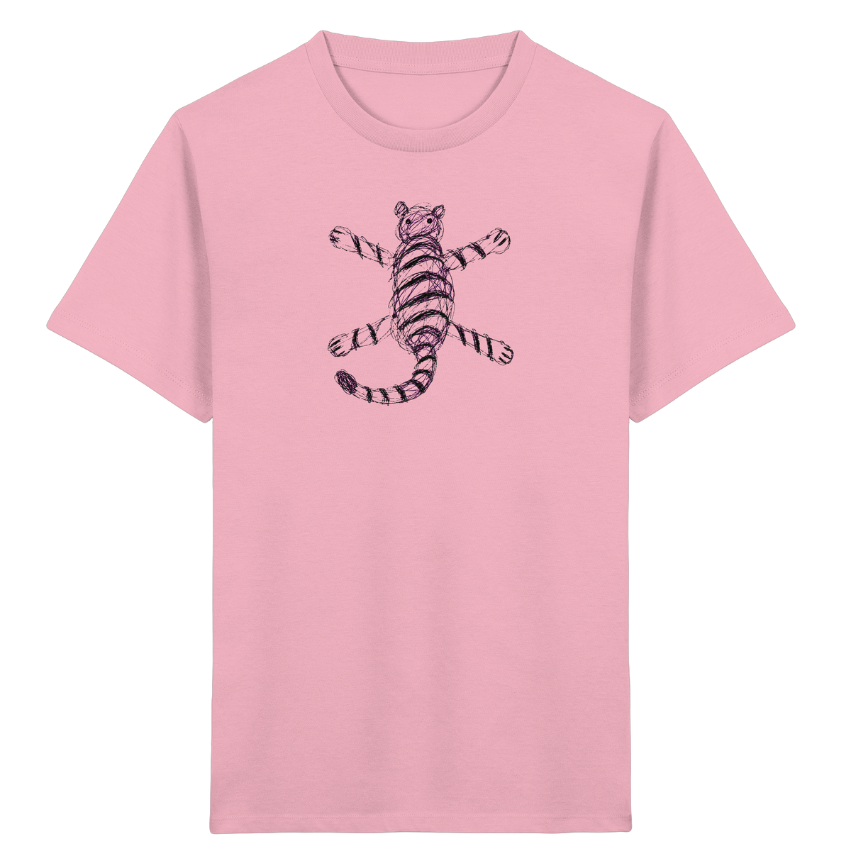 Tiger von oben gezeichnet - Kinder Bio T-Shirt