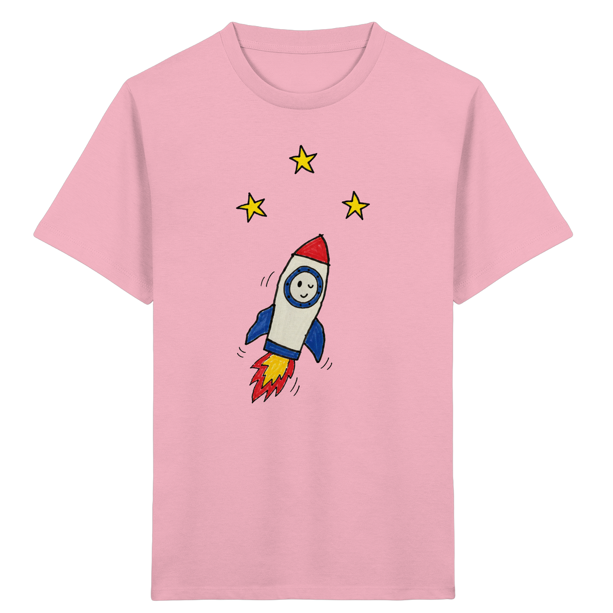 Fröhliches Raketen T-Shirt für Abenteurer - Kinder Bio T-Shirt